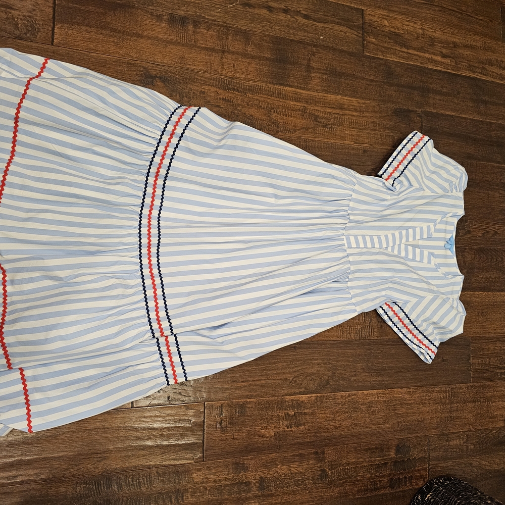Striped Blue and White Maxi Dress